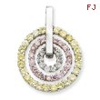 Sterling Silver Yellow & Pink CZ Pendant