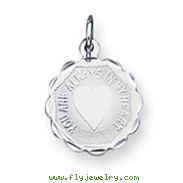 Sterling Silver Your Always In My Heart Disc Charm