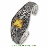 Sterling Silver/14ky Diamond and Citrine Bangle