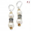 Sterling Silver/14Ky Pearl, Bead Earring