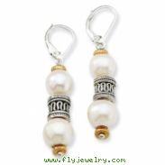 Sterling Silver/14Ky Pearl, Bead Earring