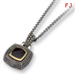 Sterling Silver/Gold-plated Antiqued Garnet 18in Necklace