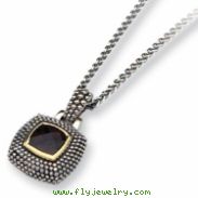 Sterling Silver/Gold-plated Antiqued Garnet 18in Necklace