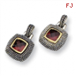 Sterling Silver/Gold-plated Antiqued Garnet Earrings