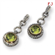 Sterling Silver/Gold-plated Antiqued Peridot Earrings