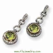 Sterling Silver/Gold-plated Antiqued Peridot Earrings