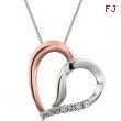 Sterling Silver/Rose Gold Plated NECKLACE COMPELTE WITH STONE 18.00 INCH ROUND 01.00 MM Diamond Poli