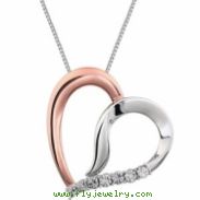 Sterling Silver/Rose Gold Plated NECKLACE COMPELTE WITH STONE 18.00 INCH ROUND 01.00 MM Diamond Poli