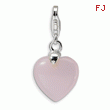 Sterling Sterling Silver Rose Quartz Heart With Lobster Clasp Charm