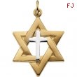 Sterling Yellow Filled Gold Ygf & Streling Silver Two Tone Star Of David Pendant