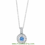 Tanzanite Bezel Diamond Pendant Necklace