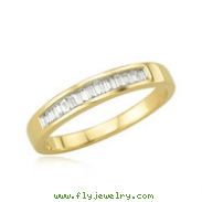 Tap Baguette Diamond Wedding Band - Yellow Gold