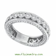 Three Sided Bezel Set Diamond Eternity Ring Band