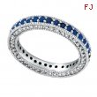 Three Sided Sapphire & Diamond Eternity Band Ring