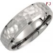 Titanium 06.00 07.00 mm Hammered Bevelled Domed Band