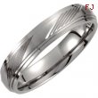 Titanium 06.00 5MM SATIN/POLISHED RIDGED BAND