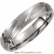 Titanium 06.00 5MM SATIN/POLISHED RIDGED BAND