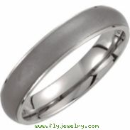 Titanium 07.00 05.00 MM POLISHED RIDGED OXIDIZED CTR DOMED BAND