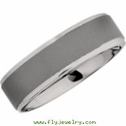 Titanium 07.00 07.00 MM OXIDIZED/POLISHED RIDGED BAND