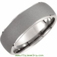 Titanium 08.00 07.50 MM OXIDIZED/POLISHED DOMED BAND