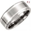 Titanium 09.50 09.00 MM DOUBLE SILVER INLAY BEVELLED  POLISHED BAND