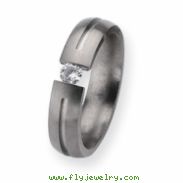 Titanium 5mm Diamond Brushed Band ring