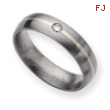 Titanium 6mm Diamond Brushed Band ring