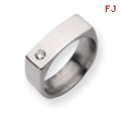 Titanium 6mm Diamond Polished Band ring