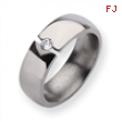 Titanium 7mm Diamond Polished Band ring
