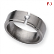 Titanium 8mm Diamond Brushed and Polished Band ring