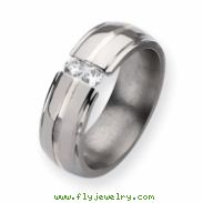 Titanium 8mm Diamond Polished Band ring