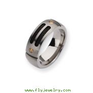 Titanium Black Plated 24k Gold Accent 8mm Brushed Band