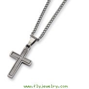 Titanium Diamond Accent Cross Necklace