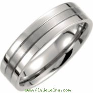 Titanium SIZE 08.00 06.00 MM SATIN/POLISHED GROOVED BAND