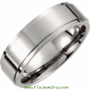 Titanium SIZE 08.00 07.00 MM POLISHED RIDGED BAND