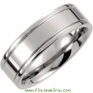 Titanium SIZE 08.50 07.00 MM POLISHED RIDGED BAND