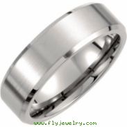 Titanium SIZE 08.50 07.00 MM SATIN/POLISHED BEVELLED BAND