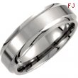 Titanium SIZE 08.50 07.00 MM SATIN/POLISHED RIDGED BAND