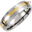 Titanium/14kt Yellow 06.00 06.00 MM POLISHED 14kt GOLD INLAY SATIN DOMED BND