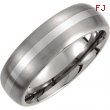 Titanium/Sterling Silver 08.50 07.00 MM SATIN AND POLISHED SS INLAY BAND