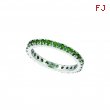 Tsavorite (Savorite) Eternity Guard Ring, 14K White Gold