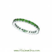 Tsavorite (Savorite) Eternity Guard Ring, 14K White Gold