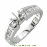 White Gold Princess Cut Diamonds Semi-Mount