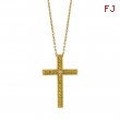 Yellow & white diamond cross necklace