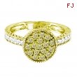 Yellow & white diamond round ring
