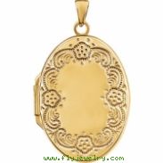 Yellow Gold Plated/Sterling Silver 28.40X19.50 mm Polished Oval Shaped Locket