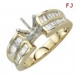 Yellow Gold Tap Baguette Diamonds Semi-Mount