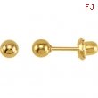 Yellow Plated 04.00 MM Polished INVERNESS BALL EARRING