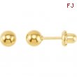 Yellow Plated 05.00 MM Polished INVERNESS BALL EARRING