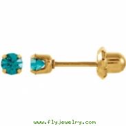 YP DECEMBER 03.00 MM P SOLITAIRE BIRTHSTONE EARRING
